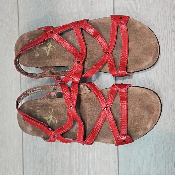 Dansko Women Jolie Red Strappy Leather Sandals Shoes Sz 36/6-6.5 - Picture 3 of 12